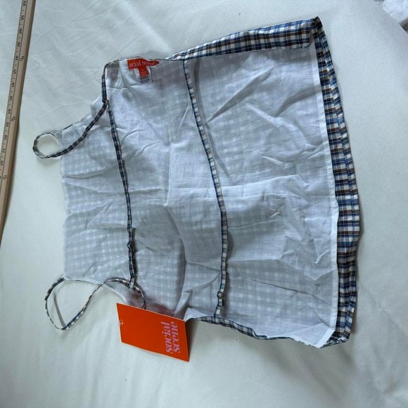 blue plaid tie strap cami top Social Scene size large - Picture 4 of 4